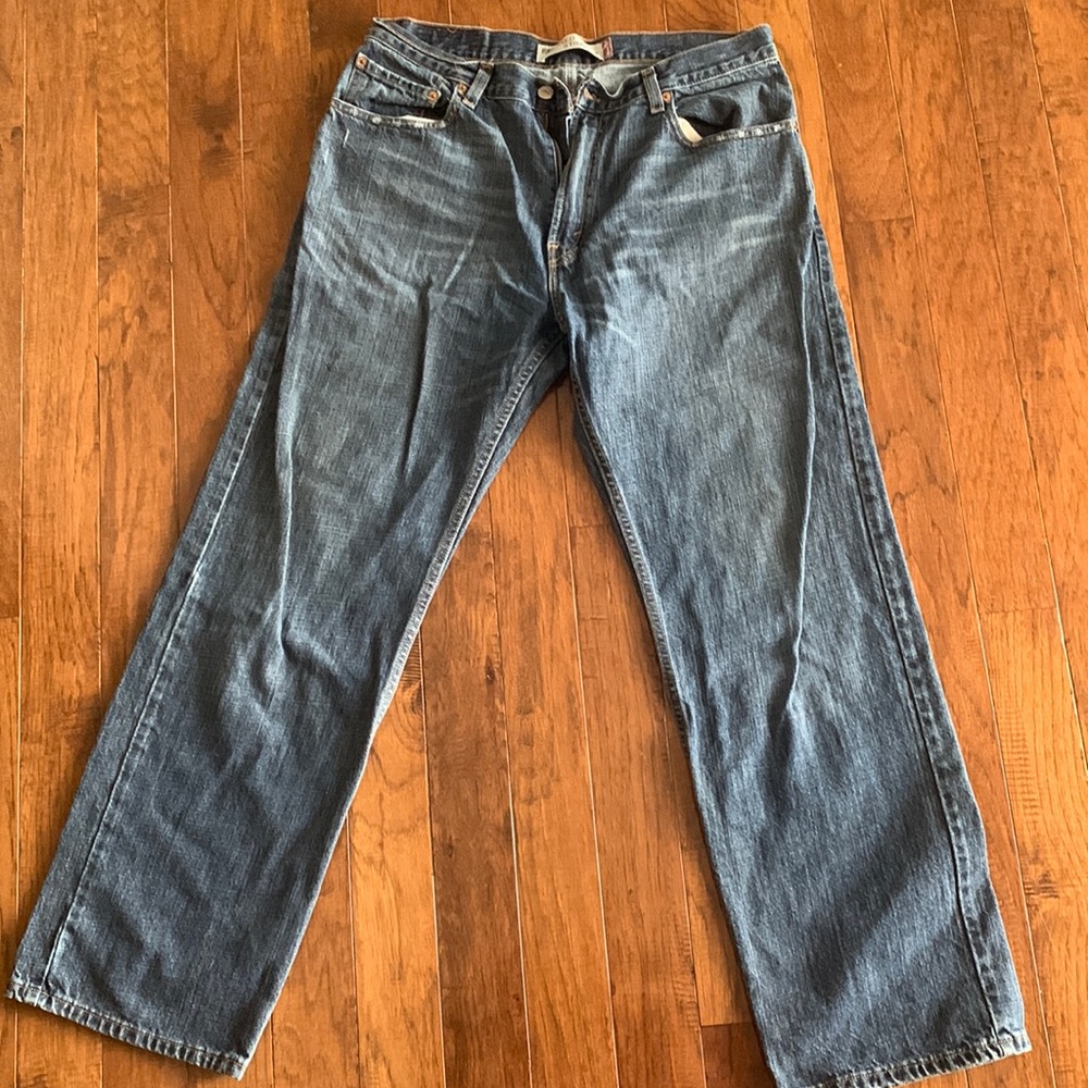 Levi relaxed straight jeans.